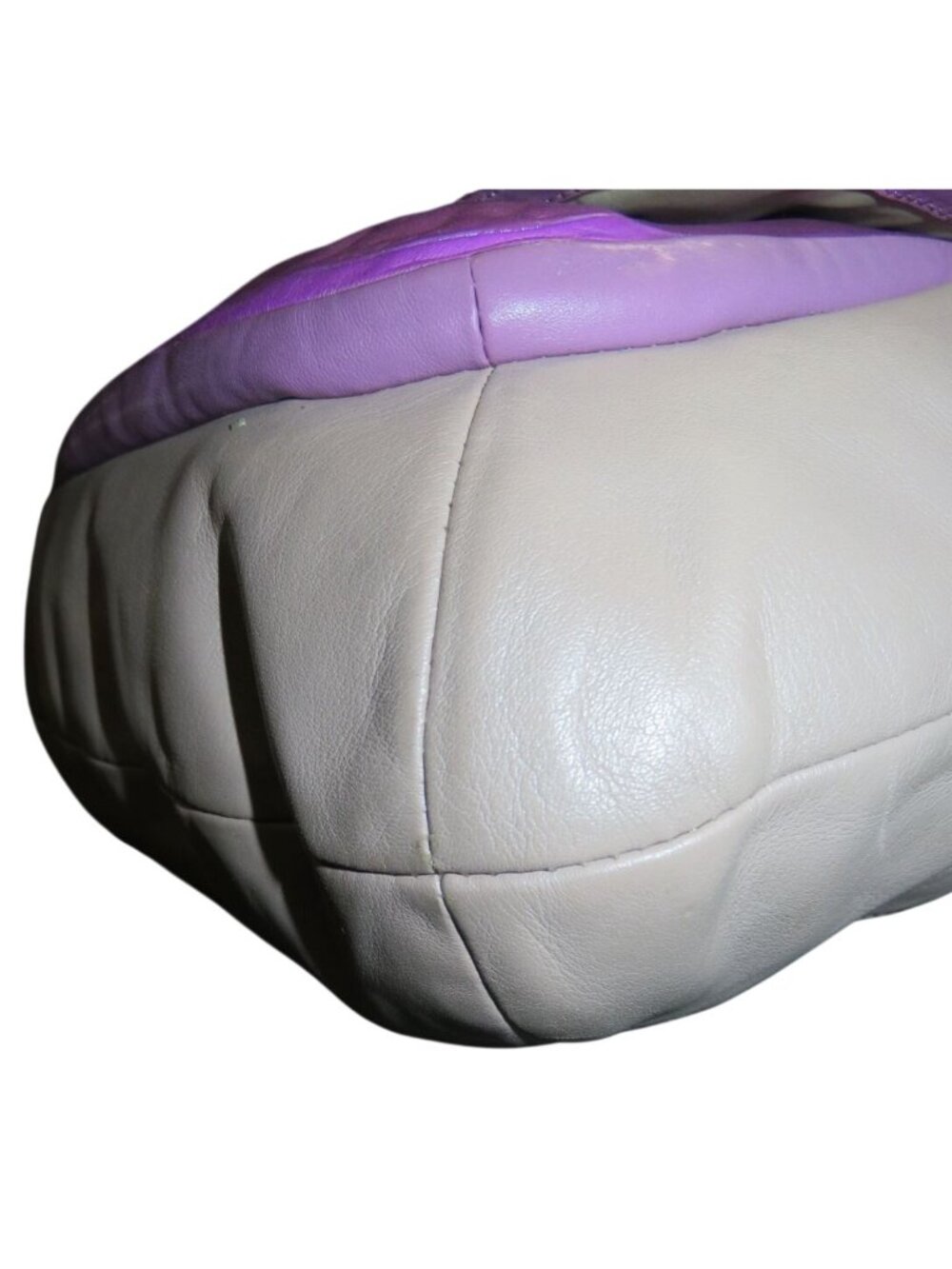 Coach 2013 Kristin Spectator Lavender & Mauve Leather Purple Colorblock Hobo Bag - Picture 10 of 13